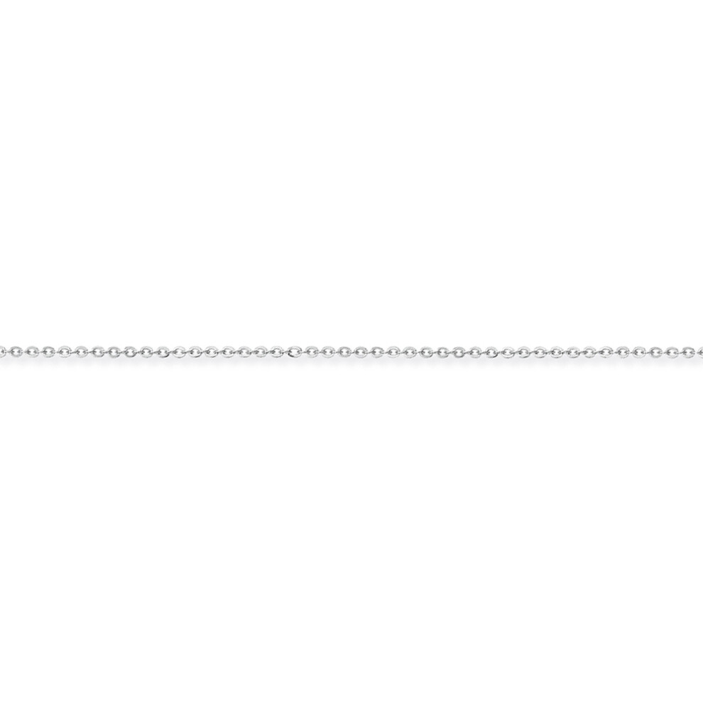 (22) 9ct White Gold - Fine Trace Pendant Chain Necklace - 1.2mm gauge