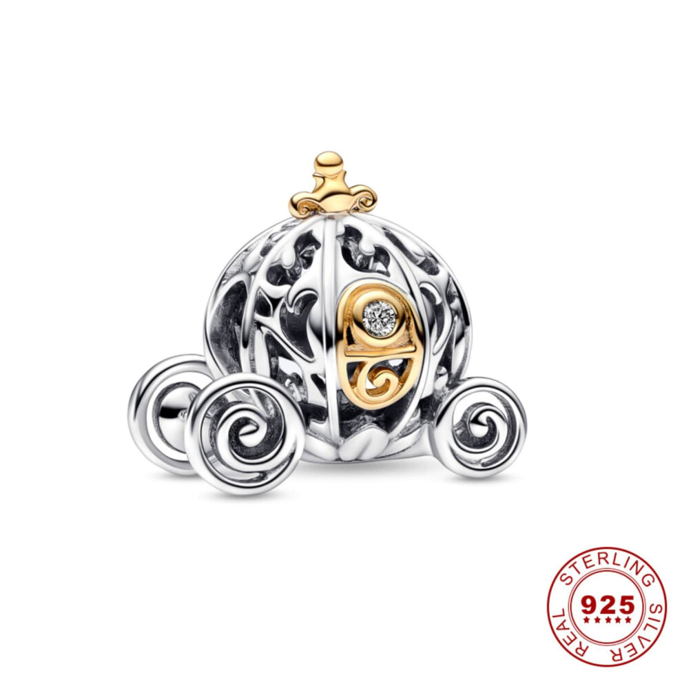 (Disney Dangle Charm, 100th Anniversary pumpkin Dangle) Duck Sterling silver charm for pandora bracket 925 - Image 2