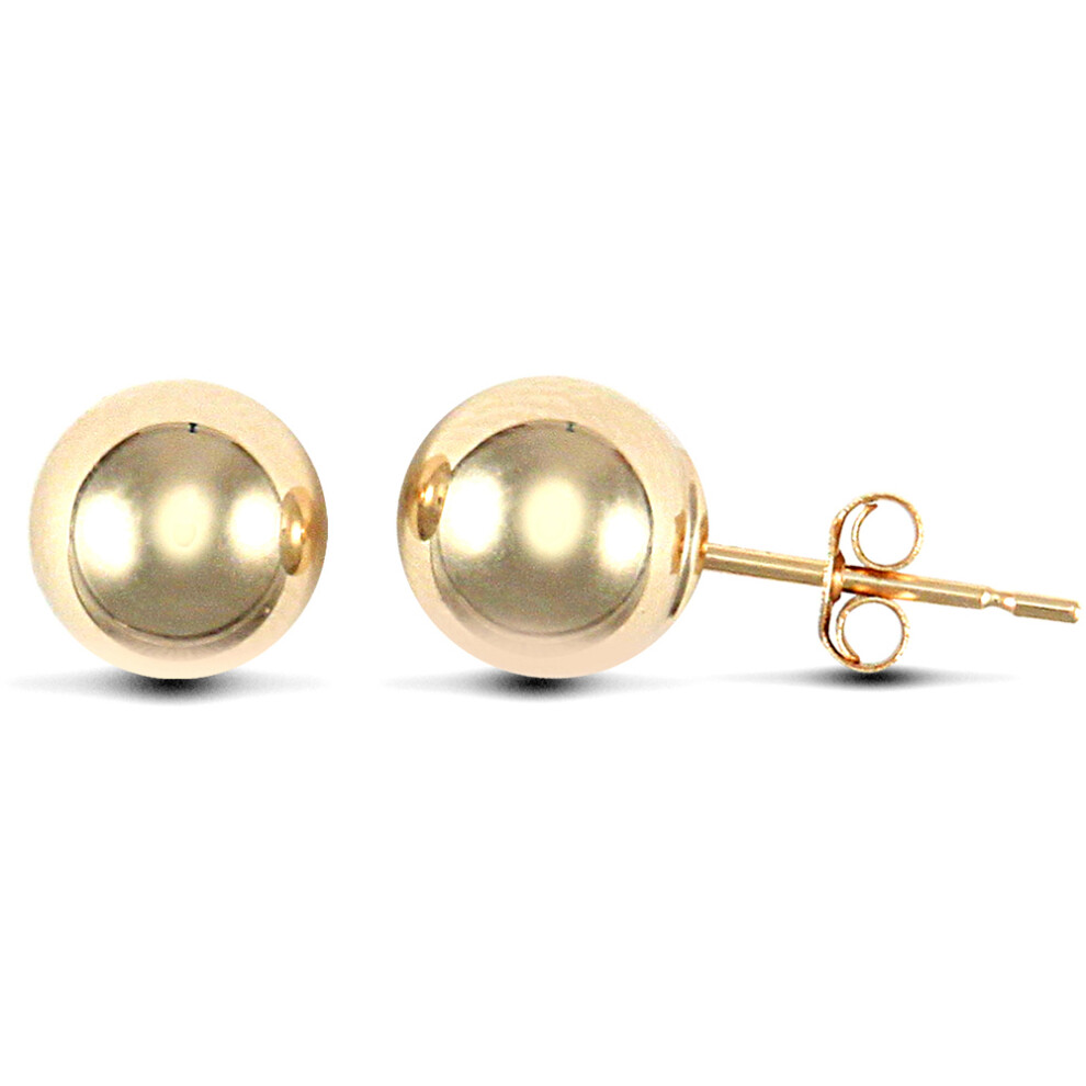 9ct Yellow Gold Ball Bead Stud Earrings, 7mm - JES081