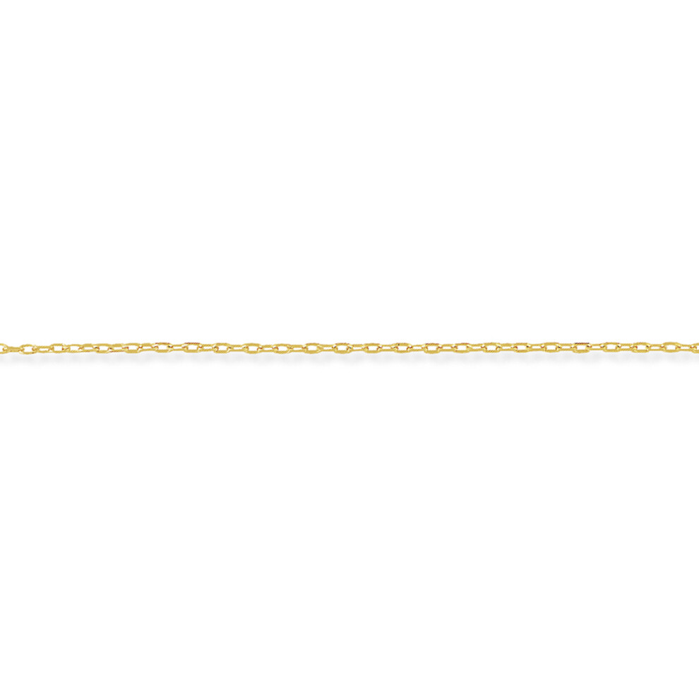 9ct Yellow Gold - Diamond-Cut Oval Belcher Pendant Chain Necklace - 1.1mm gauge - CNNR02014