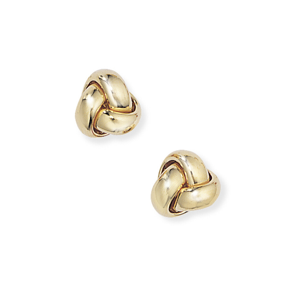 Ladies 18ct Yellow Gold Trilogy Love Knot Stud Earrings - 9mm - EGNR02226