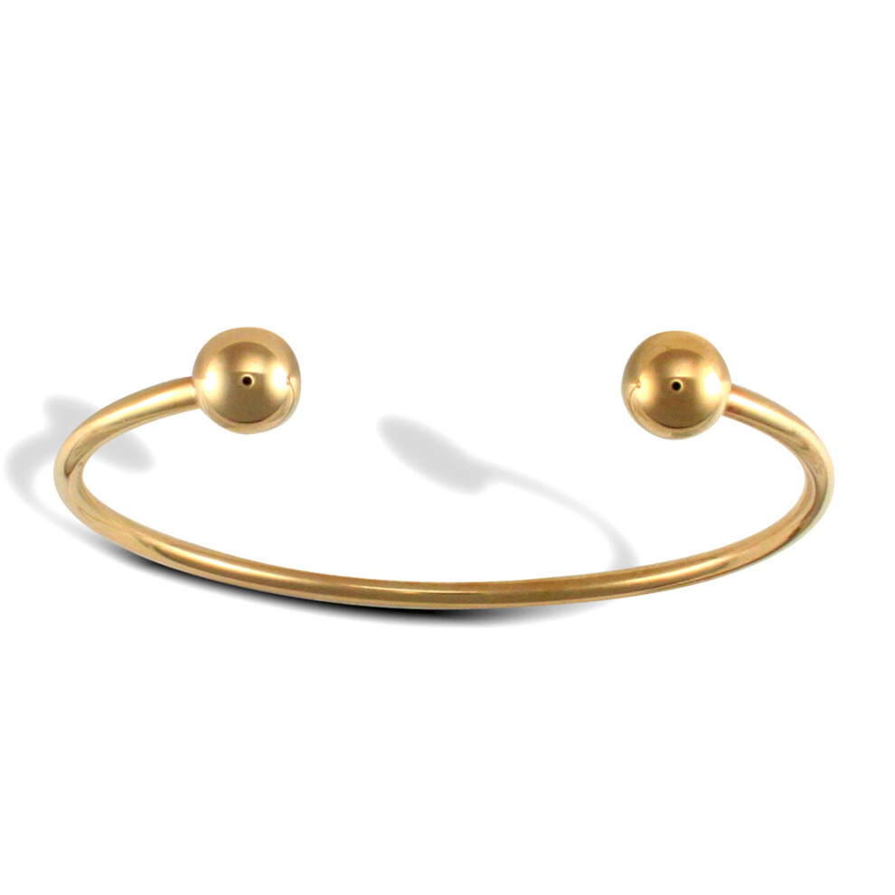 Ladies Solid 9ct Yellow Gold Torque 2.5mm Bangle Bracelet - JBG089