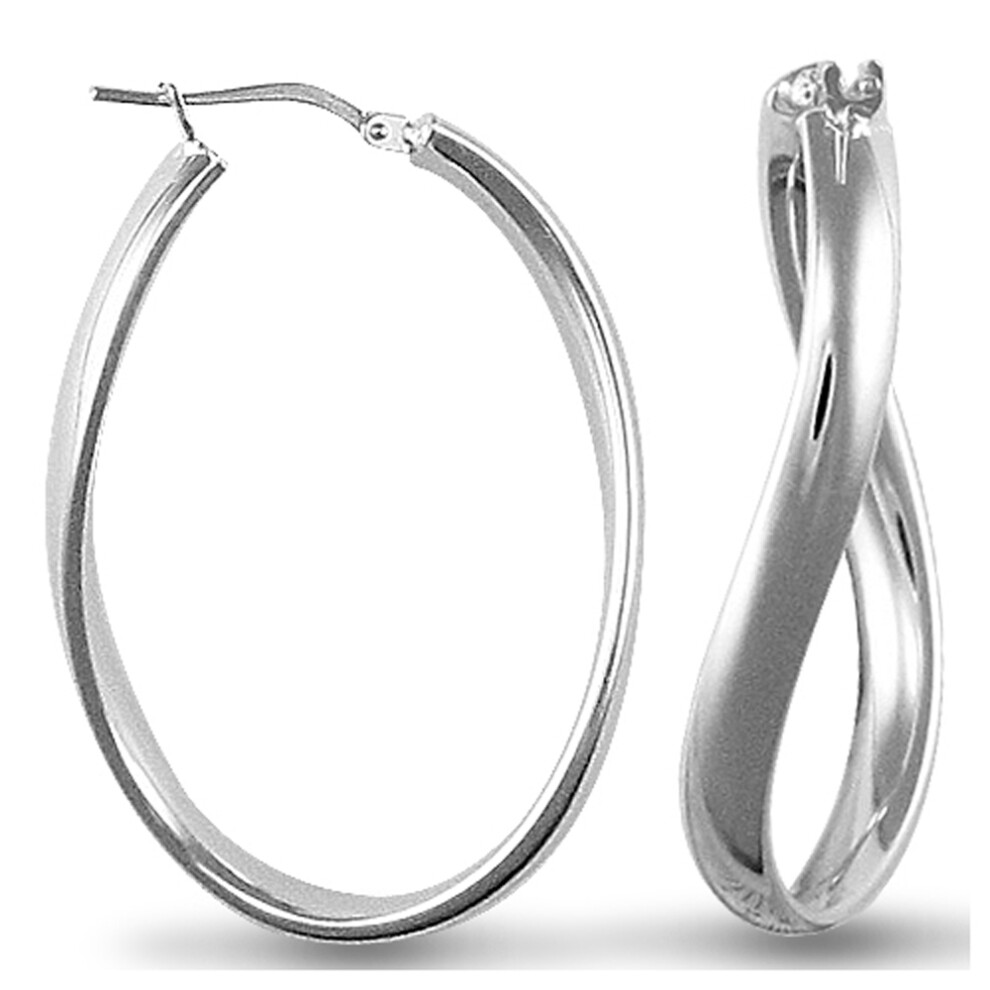 Sterling Silver formed  Hoop Earrings - Ladies - AER027