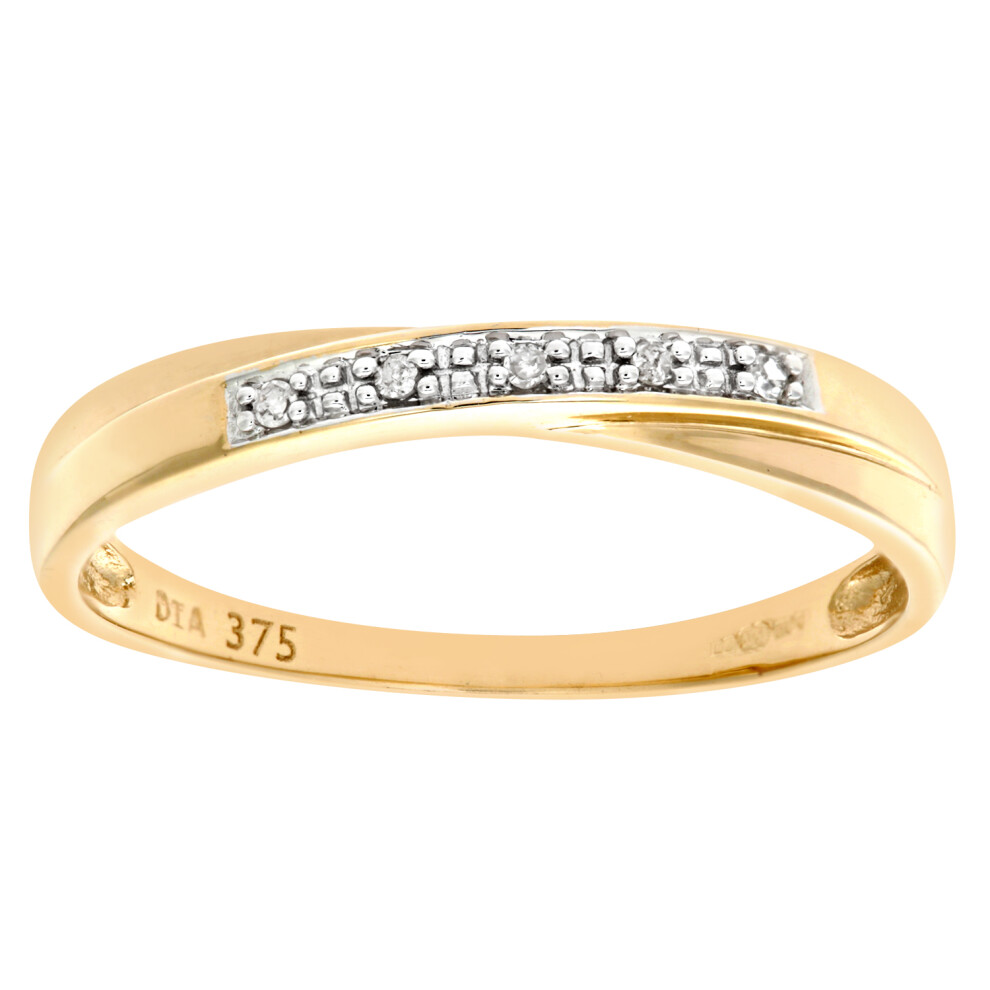 (L) 9ct Yellow Gold Diamond Wedding Band