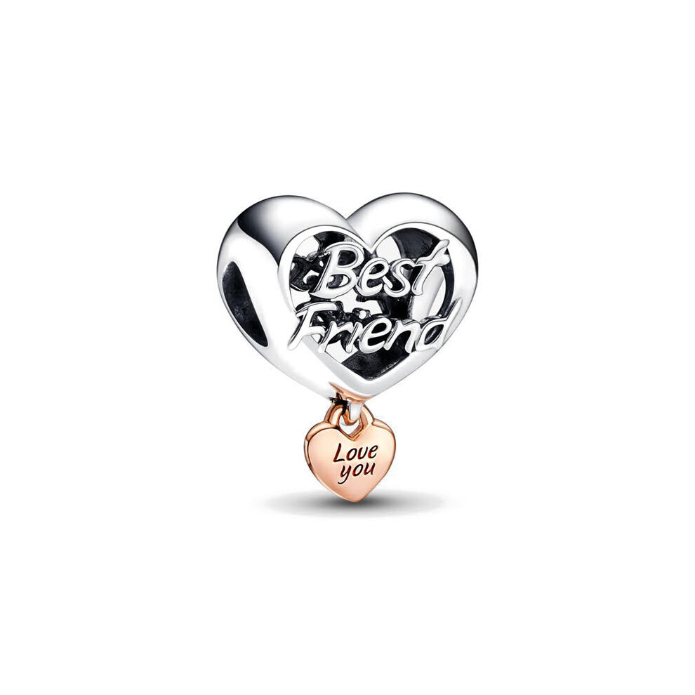 Love You Best Friend Dangle sterling silver charm for pandora bracelet