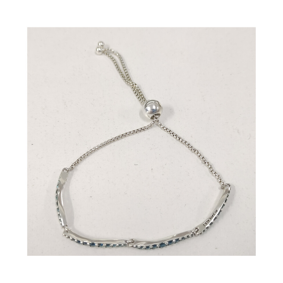PANDORA BRACELET Blue Wavy Crystal Slider Bracelet 25CM - Image 2