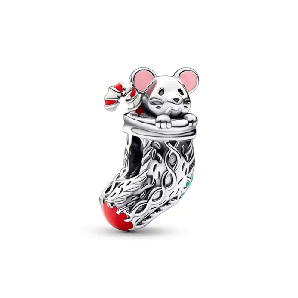 (SS0937) Christmas Tree Reindeer Gingerbread Man Charm Beads Fit Original 925 Sterling Silver Pendant Bracelet DIY Jewelry Christmas Gift
